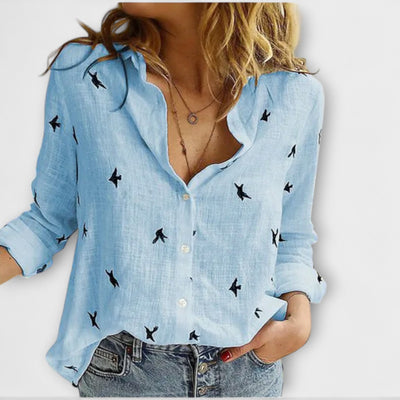 חולצת נשים אלגנטית עם צווארון יוקרתי