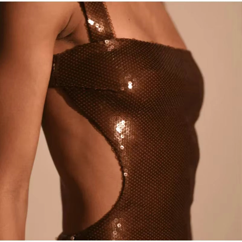 שמלת פאייטים גב פתוח